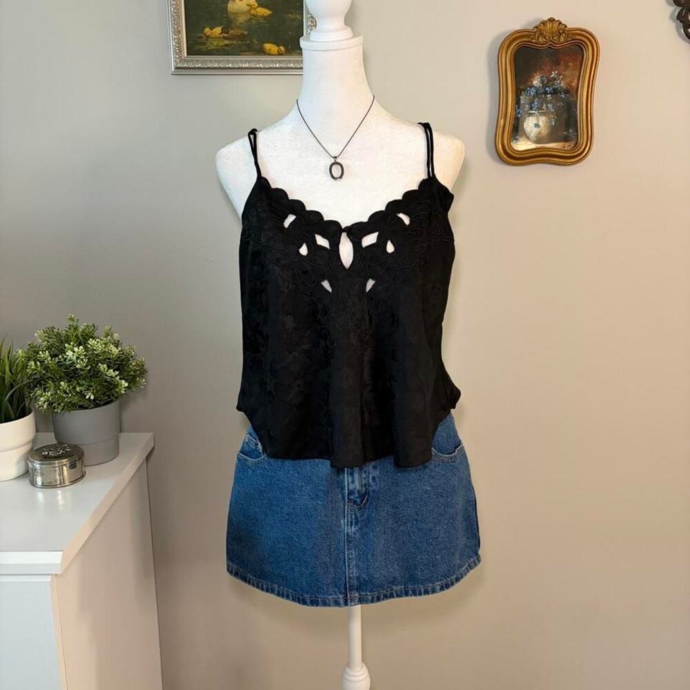 Vintage Victoria’s Secret Gold Label Satin Jacquard Cami Top